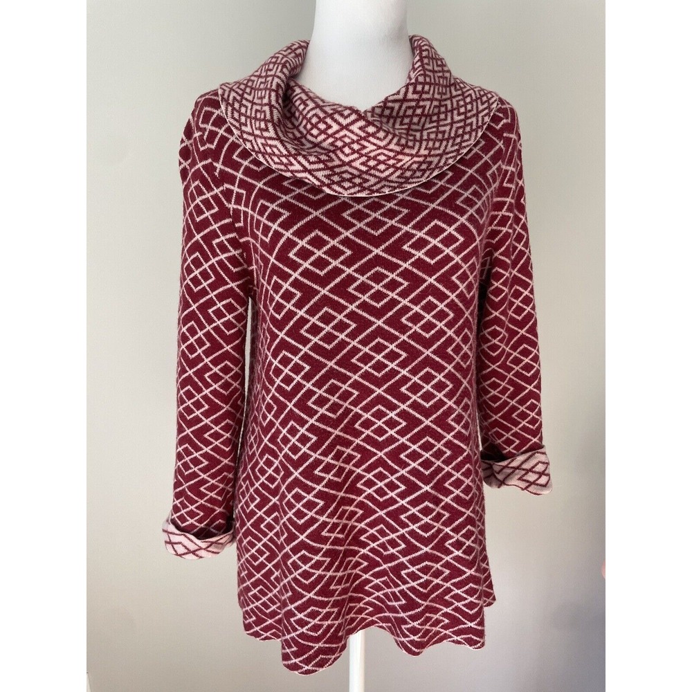 Anthropologie Moth M‎ Alpaca Blend Sweater Cowl Neck Pullover Galena 3/4 Sleeve